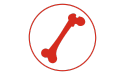 rotes Symbol für einen allgemeinen Knochen