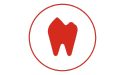 pictogramme générique de couleur rouge illustrant une dent