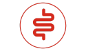 pictogramme de couleur rouge illustrant des intestins