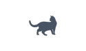 ícono de gato de color azul marino