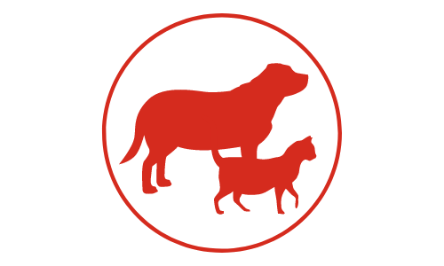 red generic overweight dog and cat icon