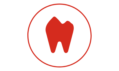 pictogramme générique de couleur rouge illustrant une dent