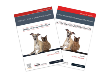 English and Spanish covers of the "Small Animal Nutrition" ebook